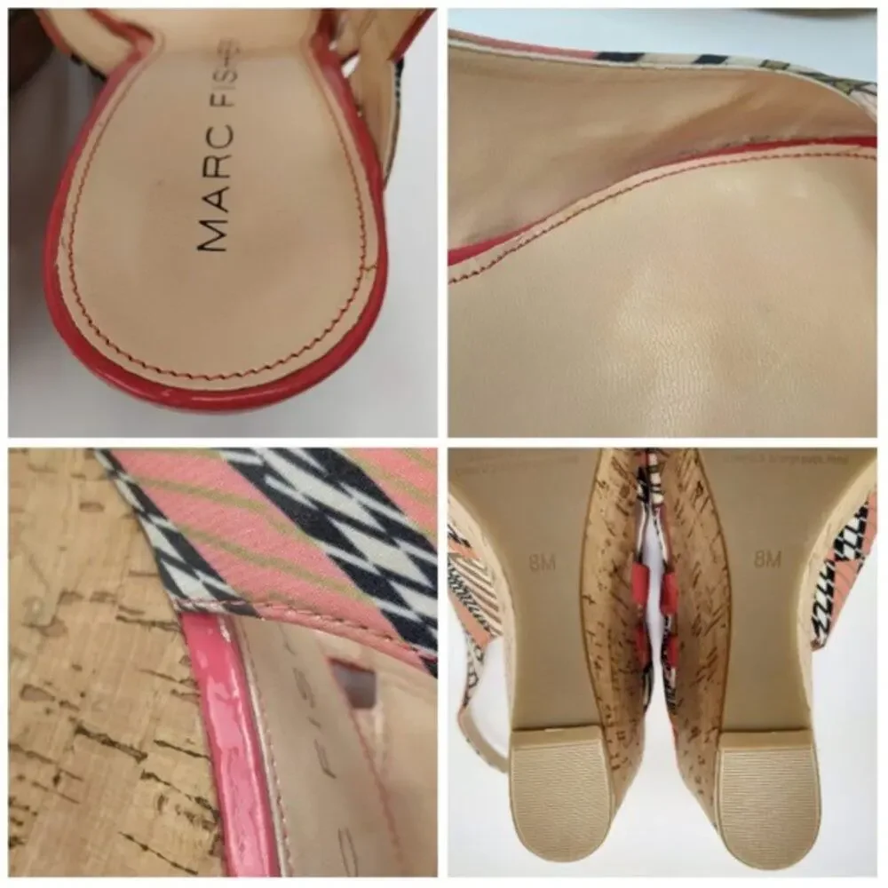 Marc Fisher Slingback Cork Wedges/Sandals NWOB